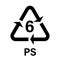 Recyclable plastic PS Simple icon on product packaging and box