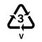 Recyclable plastic PVC Simple icon on product packaging and box
