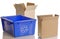 Recycle bin and cardboard boxes