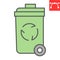 Recycle bin color line icon, garbage and ecology, trash bin sign vector graphics, editable stroke colorful linear icon