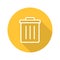 Recycle bin flat linear long shadow icon