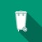 Recycle bin with icon isolated with long shadow. Trash can icon. Flat design. Vector