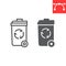 Recycle bin line and glyph icon, garbage and ecology, trash bin sign vector graphics, editable stroke linear icon, eps