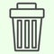 Recycle bin line icon. Delete garbage trash can outline style pictogram on white background. Office and Business signs