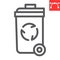 Recycle bin line icon, garbage and ecology, trash bin sign vector graphics, editable stroke linear icon, eps 10.