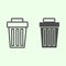 Recycle bin line and solid icon. Delete garbage trash can outline style pictogram on white background. Office and