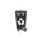 Recycle bin with recycle symbol icon isolated. Trash can icon