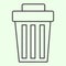 Recycle bin thin line icon. Delete garbage trash can outline style pictogram on white background. Office and Business