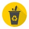 Recycle Bin for Trash and Garbage icon with long shadow