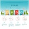 Recycle bins infographic. Waste management and recycle concept. Flat vector illustration