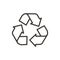 Recycle biodegradable vector thin line icon outline illustration. Eco sustainable design graphic element