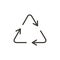 Recycle biodegradable vector thin line icon outline illustration. Eco sustainable design graphic element