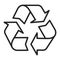 Recycle black color line icon. Eco friendly. Pollution prevention symbol. Enviroment protection. UI/UX/GUI design