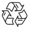 Recycle black line icon. Eco friendly. Pollution prevention symbol. Enviroment protection. UI/UX/GUI design element