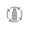 recycle bottle icon vector from ecology concept. Thin line illustration of recycle bottle editable stroke. recycle bottle linear