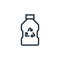 recycle bottle icon vector from ecology line concept. Thin line illustration of recycle bottle editable stroke. recycle bottle