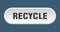 recycle button. rounded sign on white background