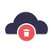 Recycle cloud vector glyph colour icon. EPS 10