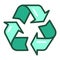 Recycle color color line icon. Eco friendly. Pollution prevention symbol. Enviroment protection. UI/UX/GUI design