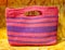 Recycle color plastic handmade bag on recycle compressed wood ch