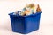 Recycle Container with cardboard, glass, plastic and other assorted