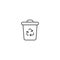 Recycle dustbin trash line icon. Rubbish garbage trashcan