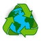 Recycle Earth Globe Symbol Green Logo Web Icon