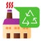 Recycle factory flat icon. Plant color icons in trendy flat style. Recycling industry gradient style design, designed