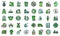 Recycle factory icons set line color vector