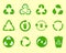 recycle full set icon in green color, fit for product, education, etc.