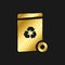 recycle, garbage, refuse gold icon. Vector illustration of golden dark background