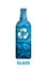 Recycle glass bottle with glass garbage and recyclable material sign, vector paper cut illustration. Reuse, recycling.