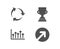 Recycle, Growth chart and Award cup icons. Direction sign. Recycling waste, Upper arrows, Trophy.