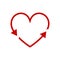 Recycle heart arrow sign. Recycle love icon vector. Heart shape cycle earth enviromental background concept.