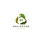 Recycle house logo concept. oak leaf and home vector elements icon stock illustration