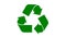 Recycle icon animation with flat green arrows