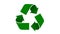 Recycle icon animation with shaded green arrows