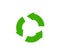 Recycle icon, garbage sorting symbol, waste recycling sign, green arrows, environmental vector isolated illustration