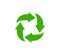 Recycle icon, garbage sorting symbol, waste recycling sign, green arrows, environmental vector isolated illustration