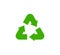 Recycle icon, garbage sorting symbol, waste recycling sign, green arrows, environmental vector isolated illustration