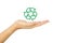 Recycle icon on hand