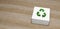 Recycle icon on paper with empty space banner background 3D Render