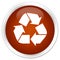Recycle icon premium brown round button