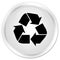 Recycle icon premium white round button