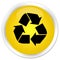 Recycle icon premium yellow round button