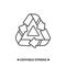 Recycle icon. Recyclable plastic simple vector illustration for reusable goods package