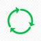 Recycle icon, vector arrow symbol. Eco waste reuse cycle, waste circle or bio recycle three arrows