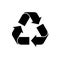 Recycle icon vector. Black recycling symbol. vector icon of recycle on isolated background. Simple recycle logo for web, mobile