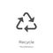 recycle icon vector from miscellaneous collection. Thin line recycle outline icon vector illustration. Outline, thin line recycle