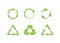 Recycle icon vector.Recycle Recycling set symbol.Ecologically pure funds.Set of Eco green arrows.Flat illustration.